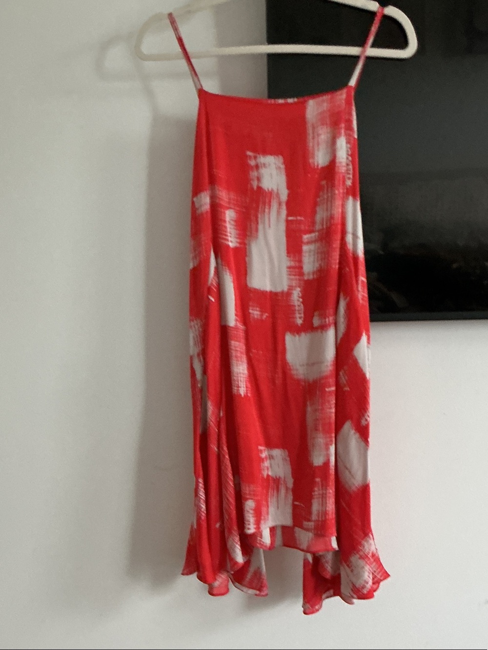 Marissa Webb Red and White Silk Slip Dress